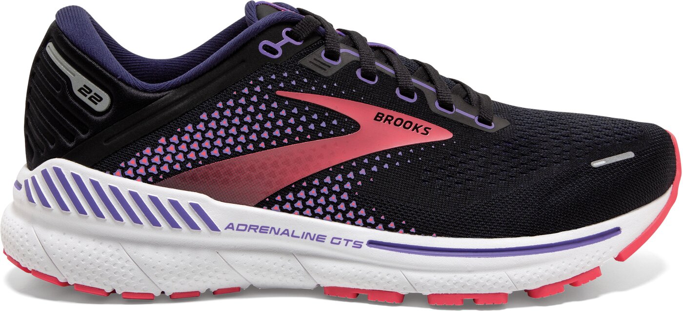 BROOKS Adrenaline GTS 22 BLACK/PURPLE/CORAL Intersport Butsch